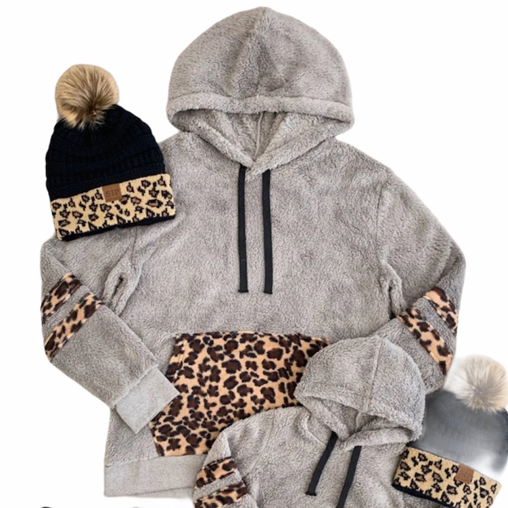 Sherpa Gray Hoodie Sz 1x, 2x - Picture 1 of 1